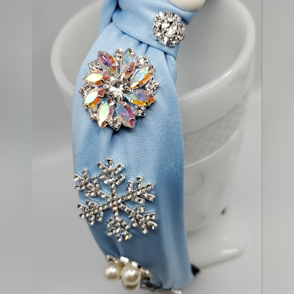 Headband bling handmade winter snowman crystals sparkly Swarovski Christmas main image 7